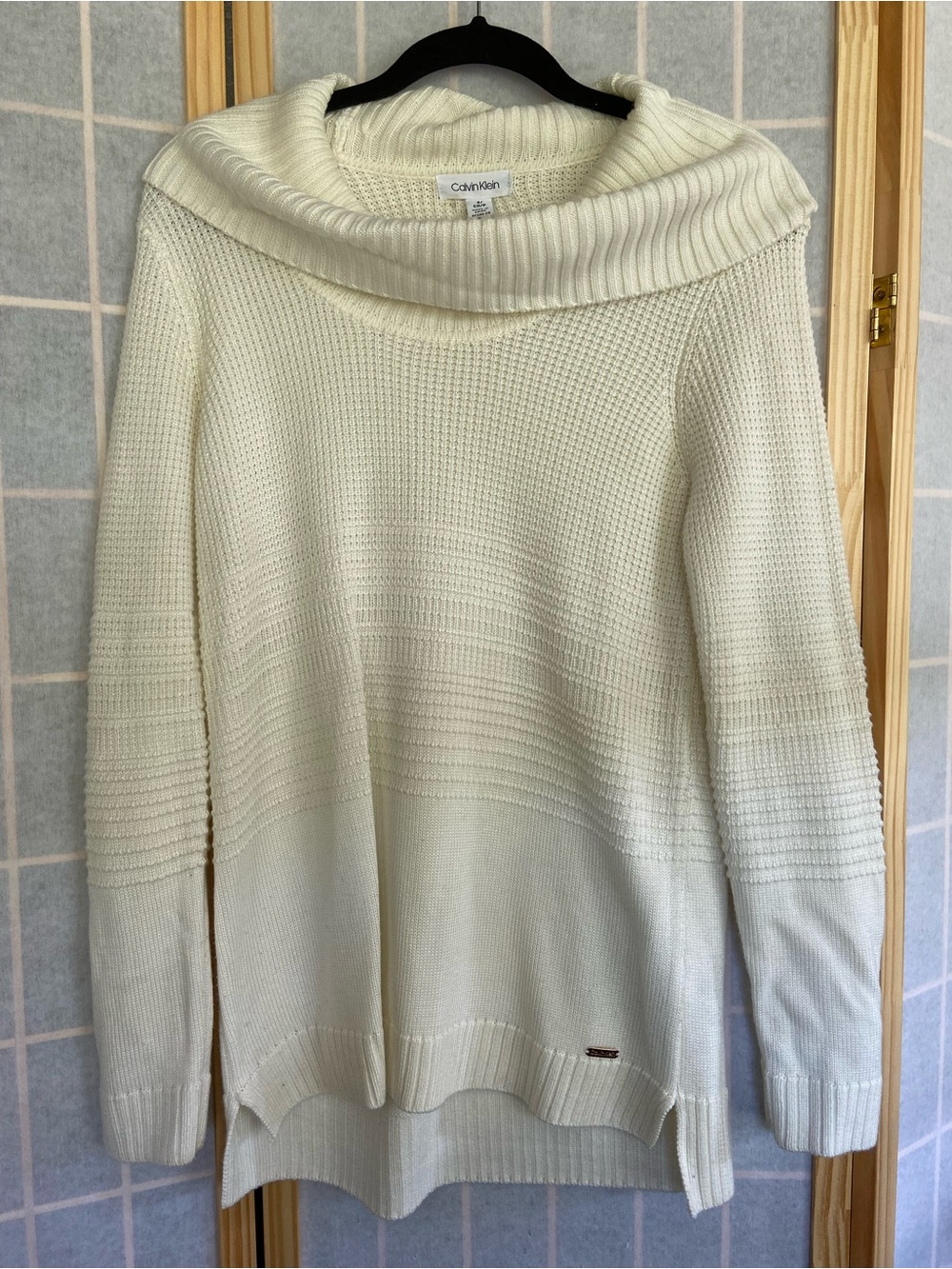 Calvin Klein White Cowl Neck Sweater (S)